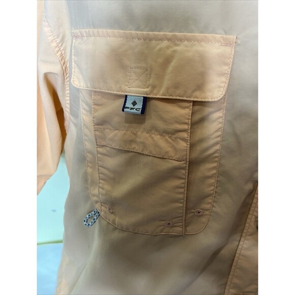 Columbia PFG Men's Activewear Button Front Shirt Short Sleeve Orange Size Medium - Picture 5 of 10